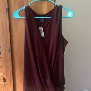 Ann Taylor Burgundy Sleeveless Blouse